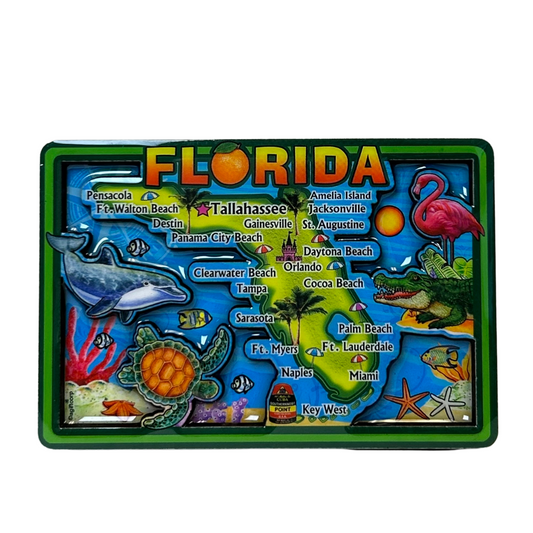 Florida Map Mdf Magnet Wood