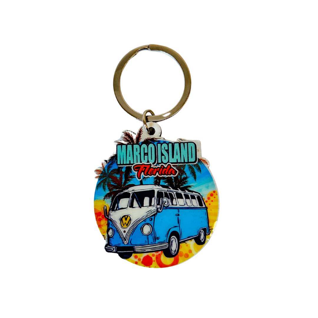 Marco Island 2" Wood Keychain