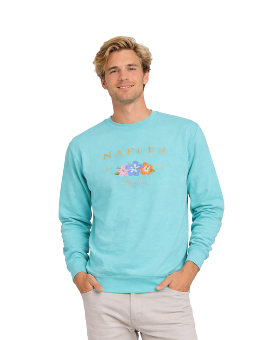 Naples, Fl Embroidered Men’s Crewneck crewneck alvinsisland.com Sea Green S