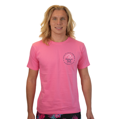 Destin Florida Combed Cotton Men T-Shirt with a Front Pocket Design and back "Living in Salty Paradise" Design Style CC1000