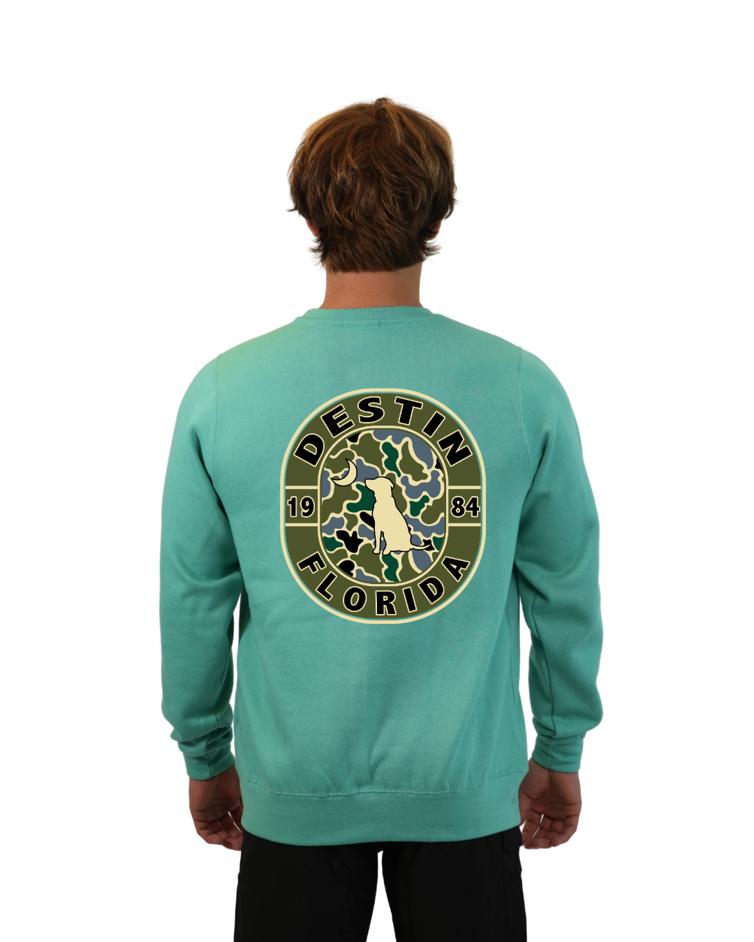 Destin Dog 1984 Men  Crewneck – Camouflage Edition