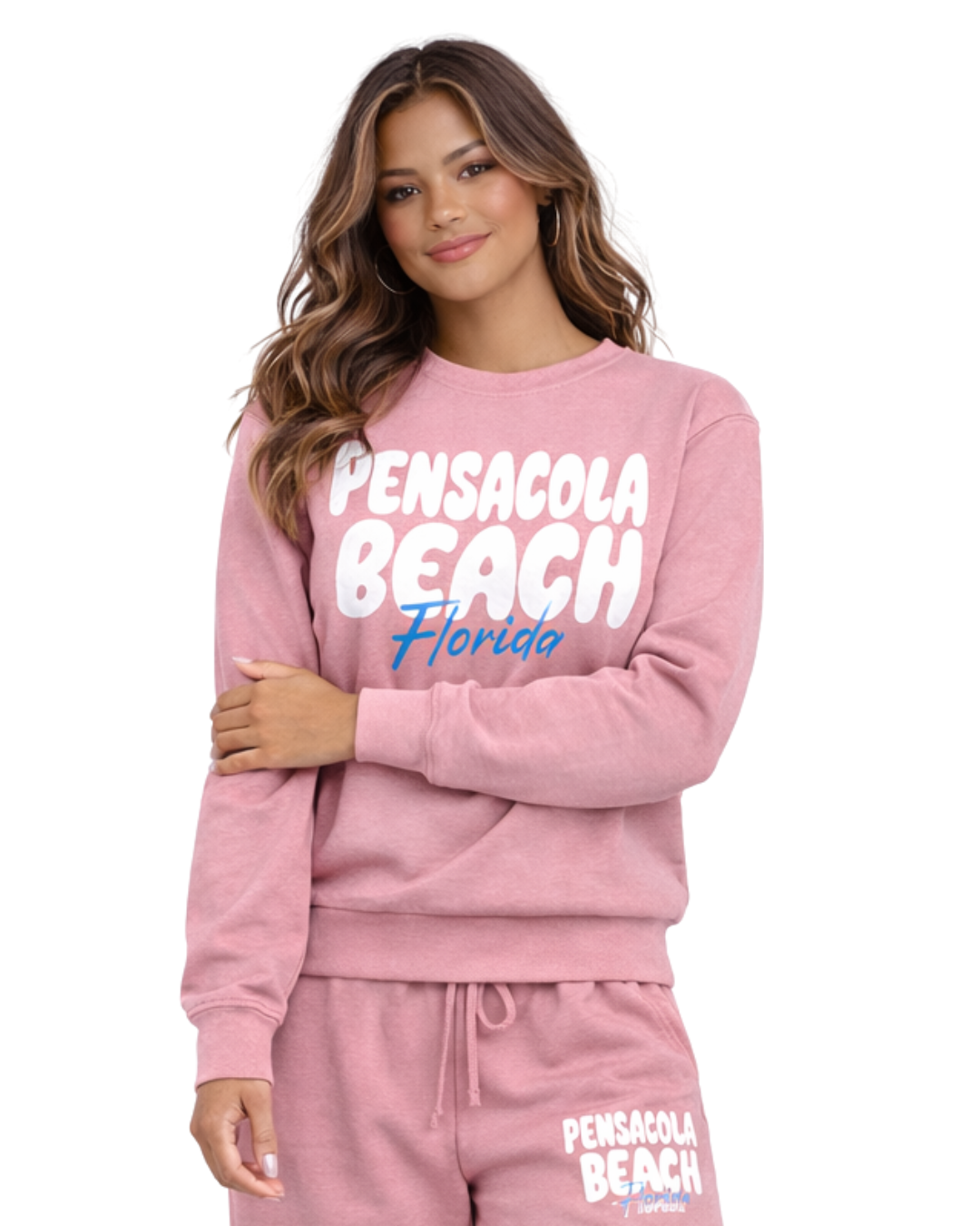 Pensacola Beach, City Name Crewneck -Part of a Set- Style ETP40CN