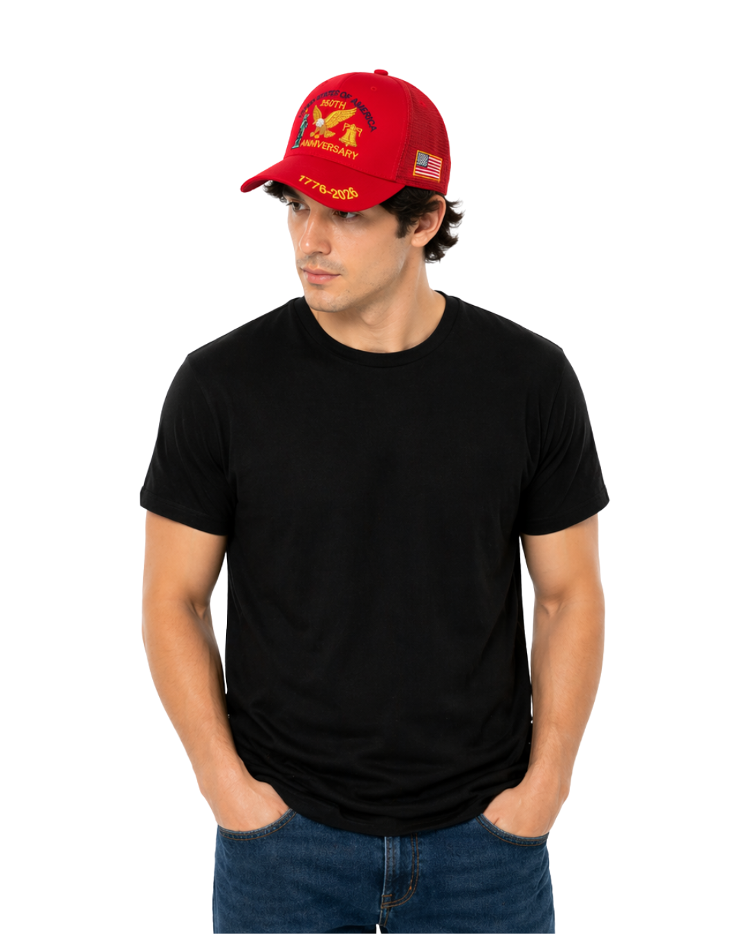 United States of America 250th Anniversary Adjustable Cap CAP alvinsisland.com Red One size