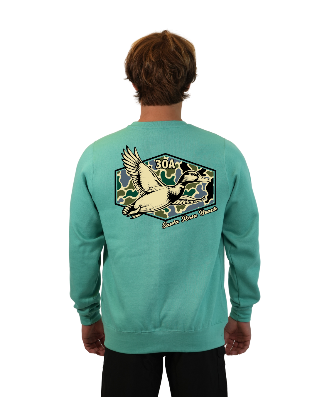 Santa Rosa Beack Duck Men Crewneck – Camouflage Edition