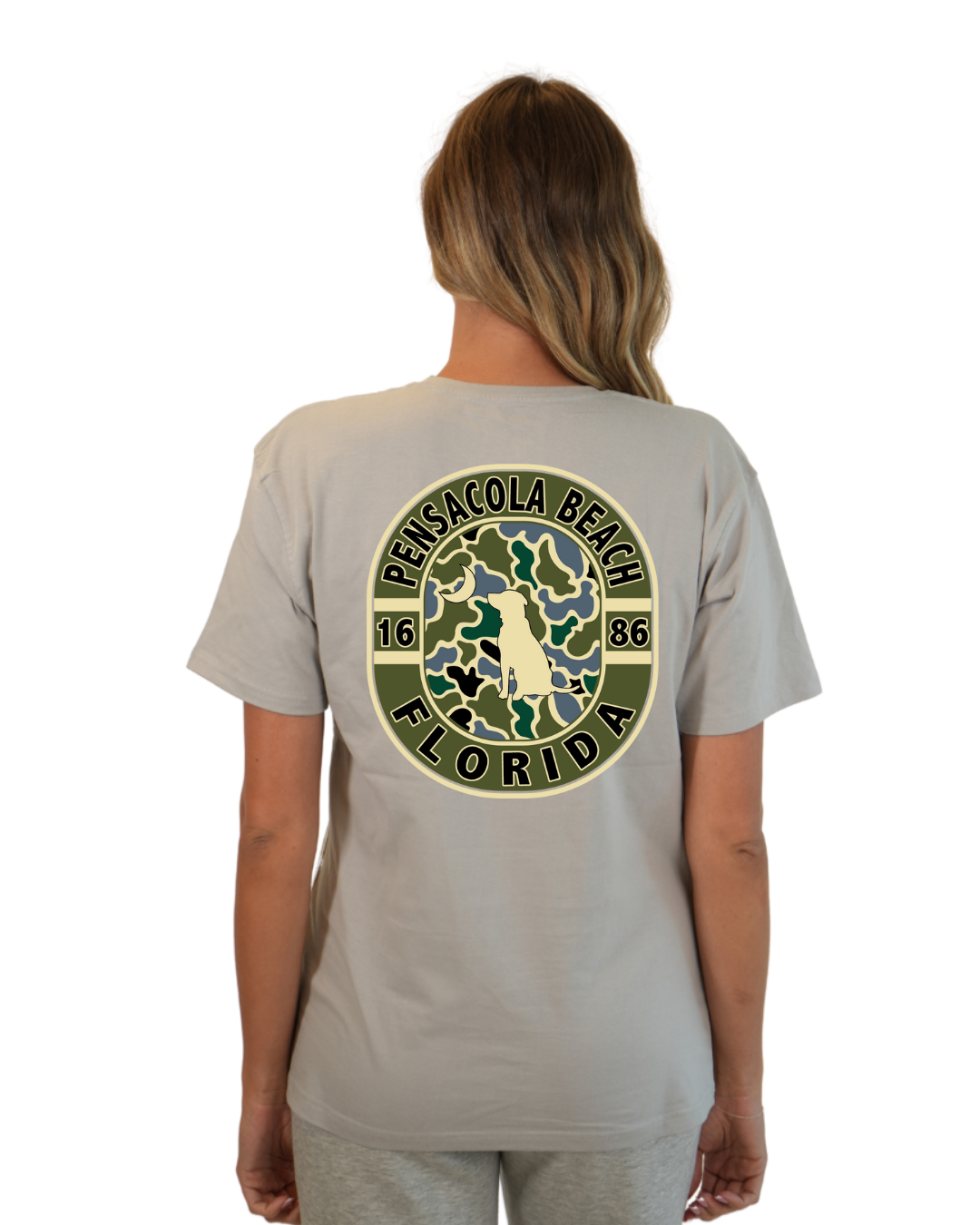 Pensacola Beach Dog 1984 Women T-Shirt Camouflage Edition