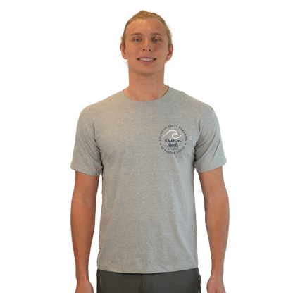 Destin Florida Combed Cotton Men T-Shirt with a Front Pocket Design and back "Living in Salty Paradise" Design Style CC1000