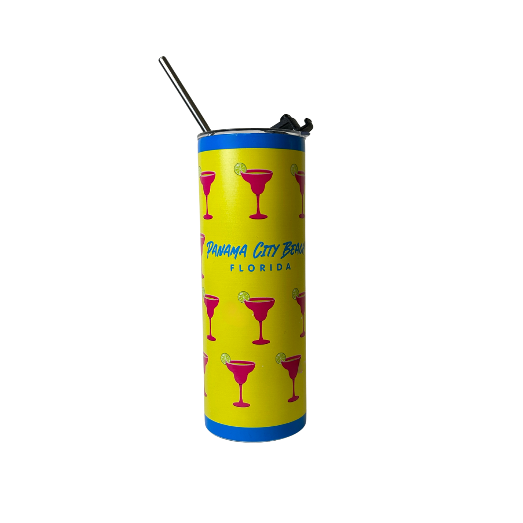 Panama City Beach, fl. Tumbler W/ Namedrop. souvenirs alvinsisland.com Yellow