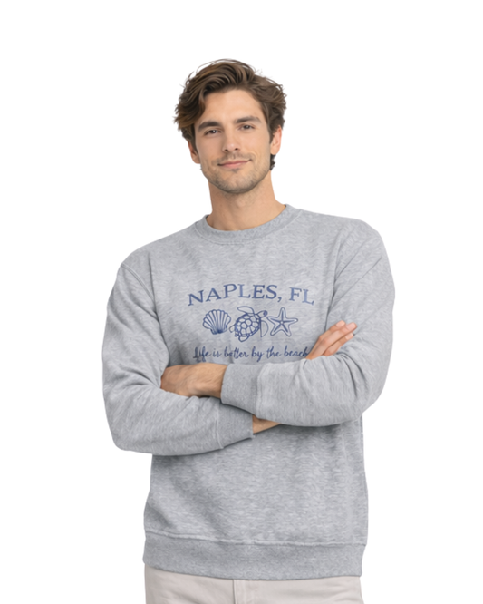 Naples, FL Embroidered Men’s Crewneck crewneck alvinsisland.com S Hea. grey