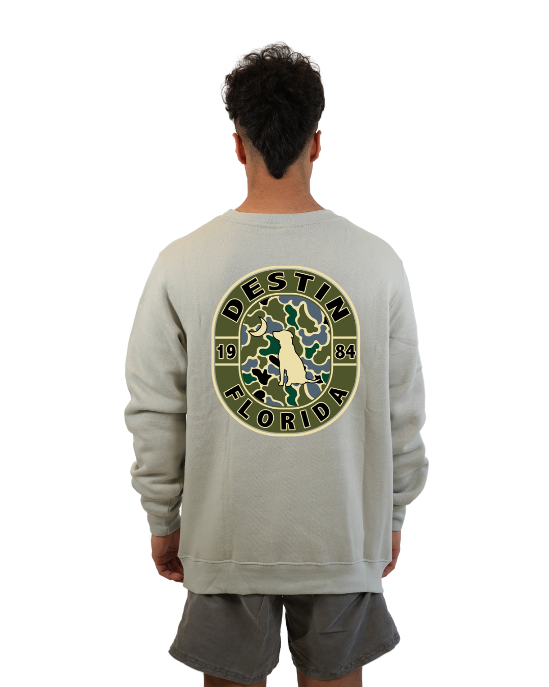 Destin Dog 1984 Men  Crewneck – Camouflage Edition