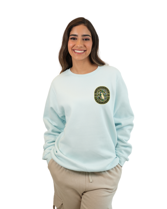 Pensacola Beach Dog 1984 Women  Crewneck – Camouflage Edition