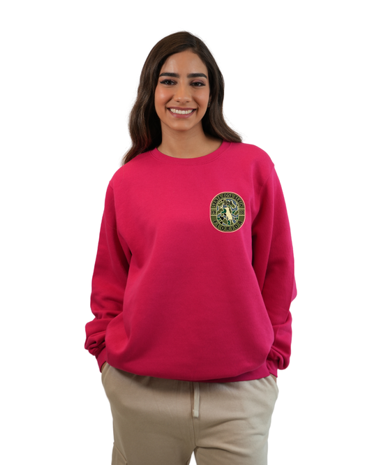 Santa Rosa Beach Dog 1984 Women Crewneck – Camouflage Edition crewneck alvinsisland.com Heliconia S