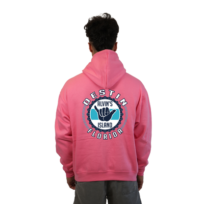 Destin Pullover Hoodie Men with Alvin's Island Hang Loose Front and Back Design Style 252