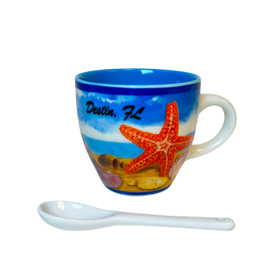 Destin Starfish Espresso Mug With Spoon