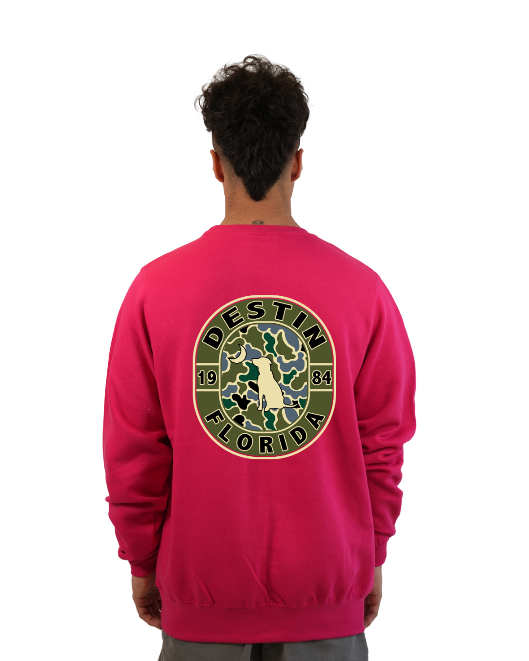 Destin Dog 1984 Men  Crewneck – Camouflage Edition