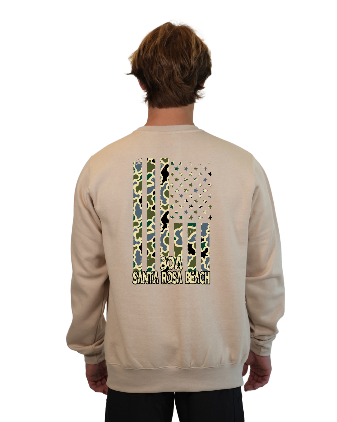 Santa Rosa Flag Men  Crewneck – Camouflage Edition