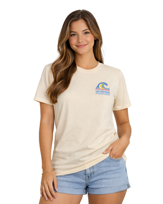 Santa Rosa Beach, Fl Good Vibes Design Women’s T-Shirt T-SHIRT alvinsisland.com S Soft Yellow