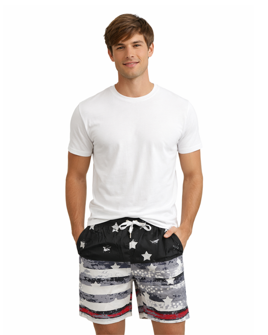 Mens Swim Trunks Star Black Style Sm-032