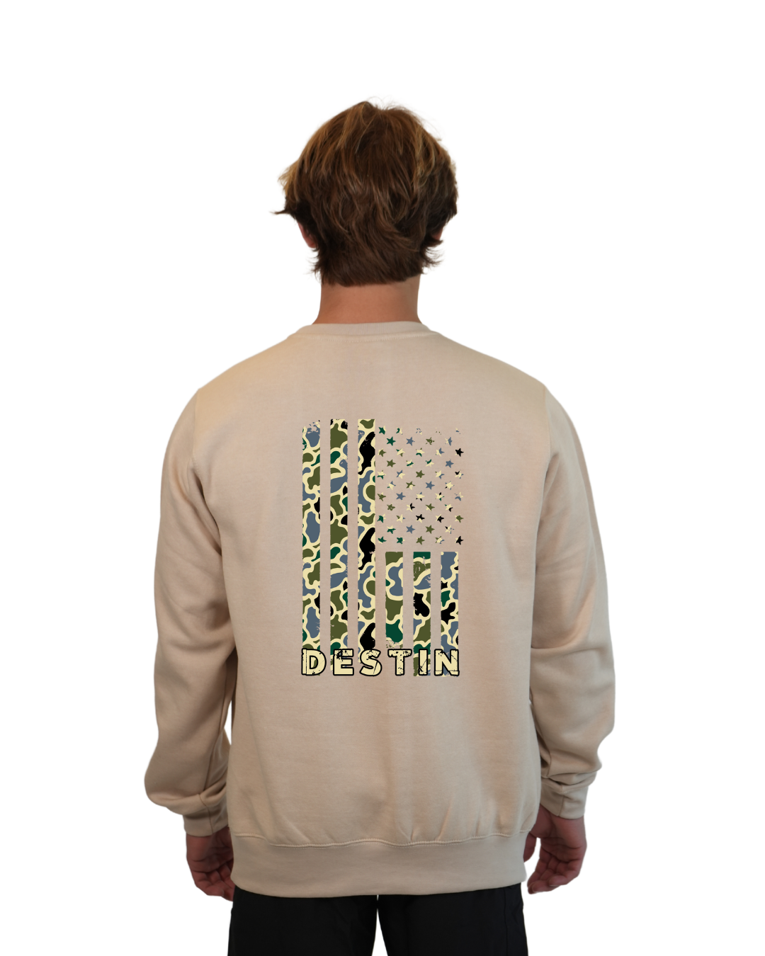 Destin Flag Men Crewneck – Camouflage Edition crewneck alvinsisland.com