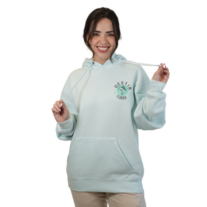 Destin Florida Pullover Hoodie Women with front Marlin Pocket design and the same back big design Style 252