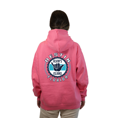 Destin Pullover Hoodie Women with Alvin's Island Hang Loose Front and Back Design Style 252