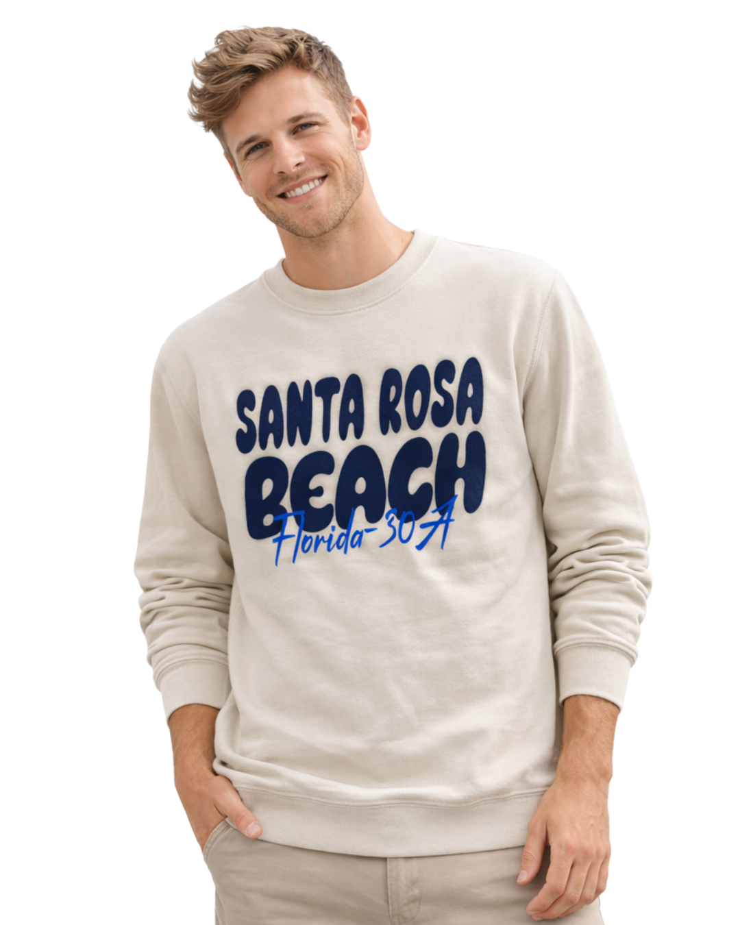 Santa Rosa Beach, Fl City Name Crewneck Style AI067C crewneck alvinsisland.com Oyster S