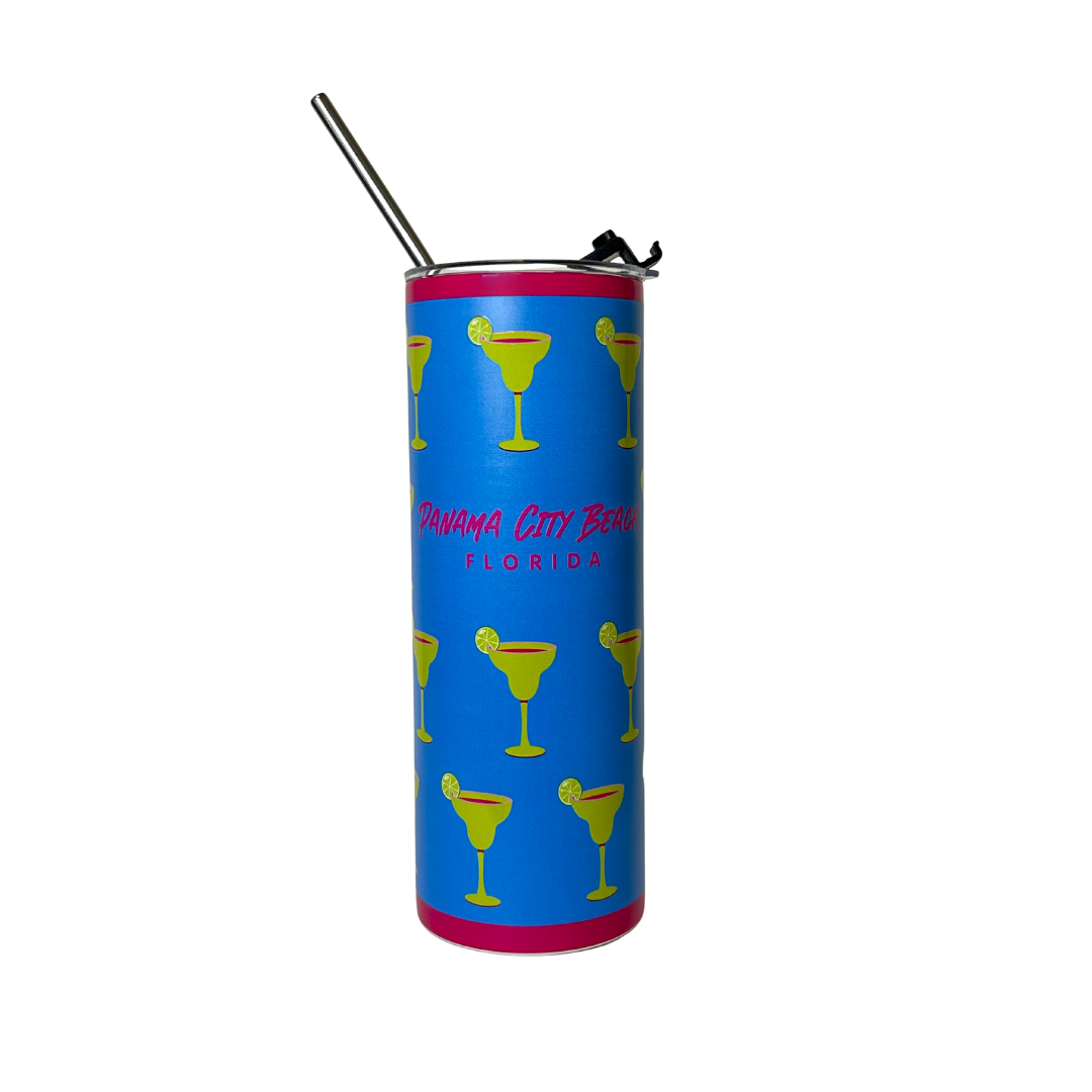 Panama City Beach, fl. Tumbler W/ Namedrop. souvenirs alvinsisland.com Blue