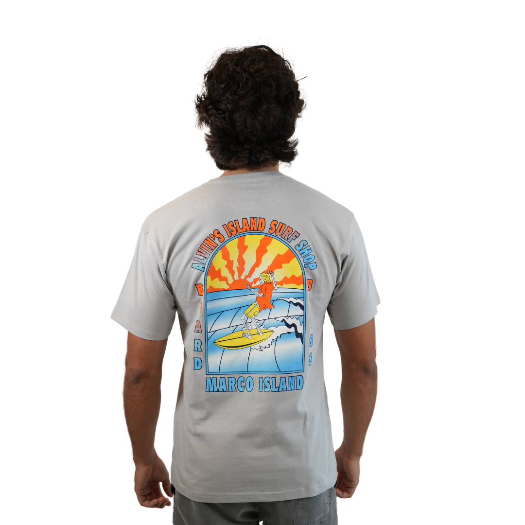 Marco Island Sunset Combed/Cotton Unisex Silver T-Shirt Style Cc1000