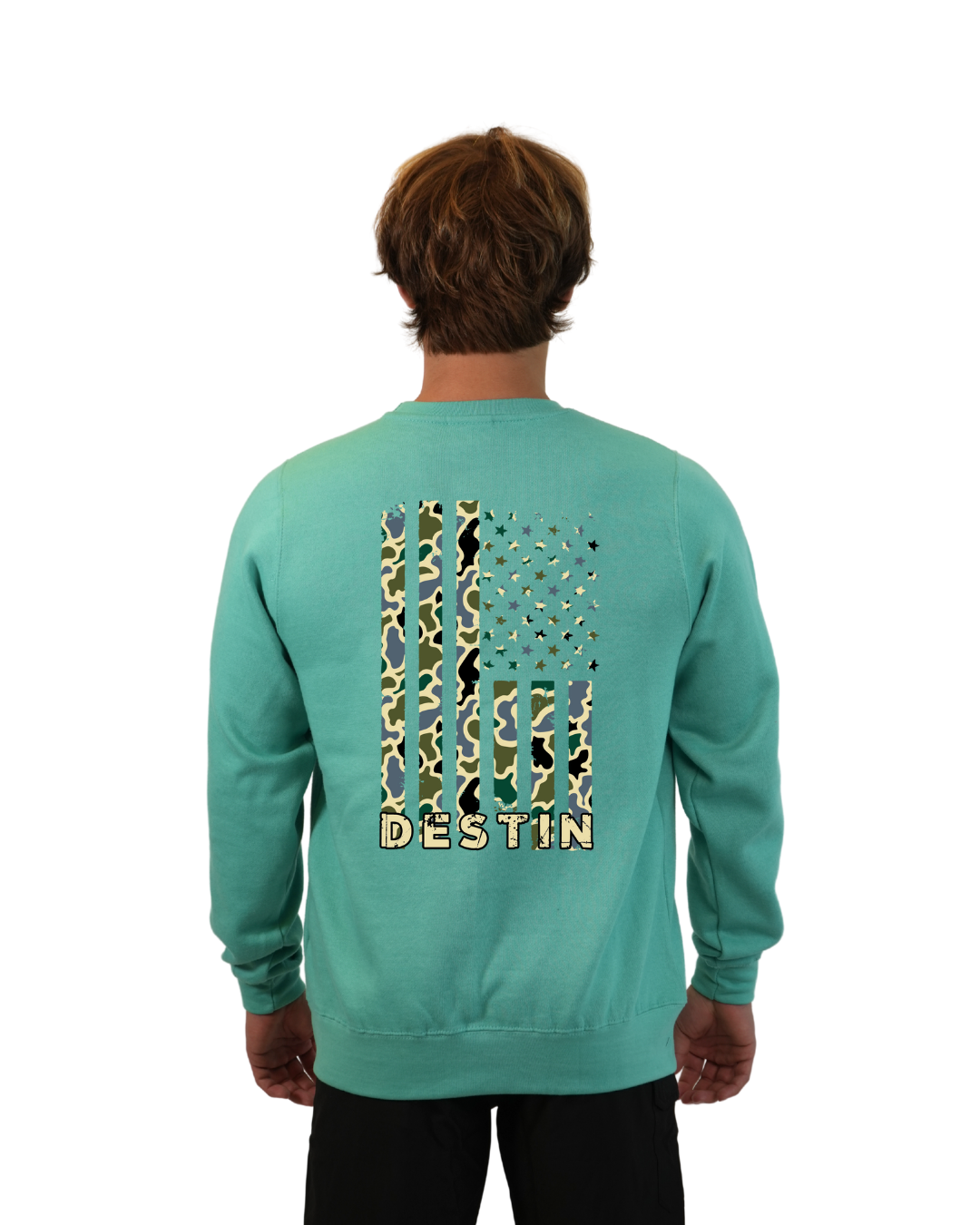 Destin Flag Men Crewneck – Camouflage Edition crewneck alvinsisland.com