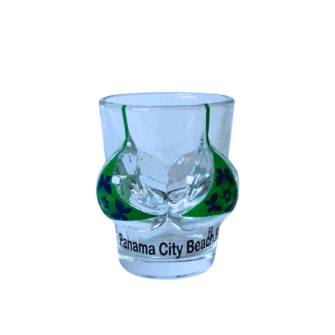 Panama City Beach, Fl Bikini Bust 3d Shot Glass souvenirs alvinsisland.com Green