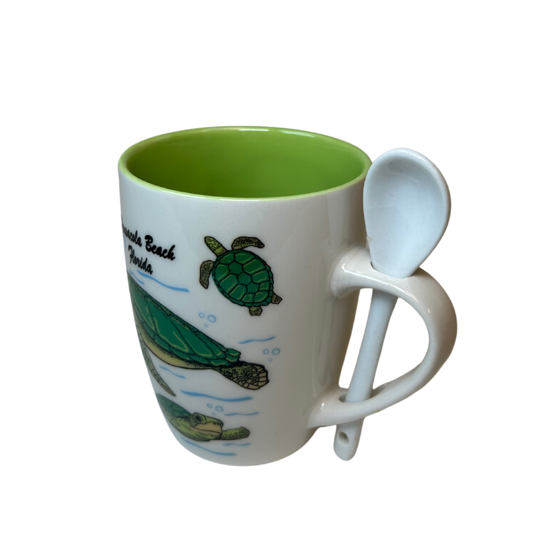 Pensacola beach, Fl Turtle Mug With Spoon