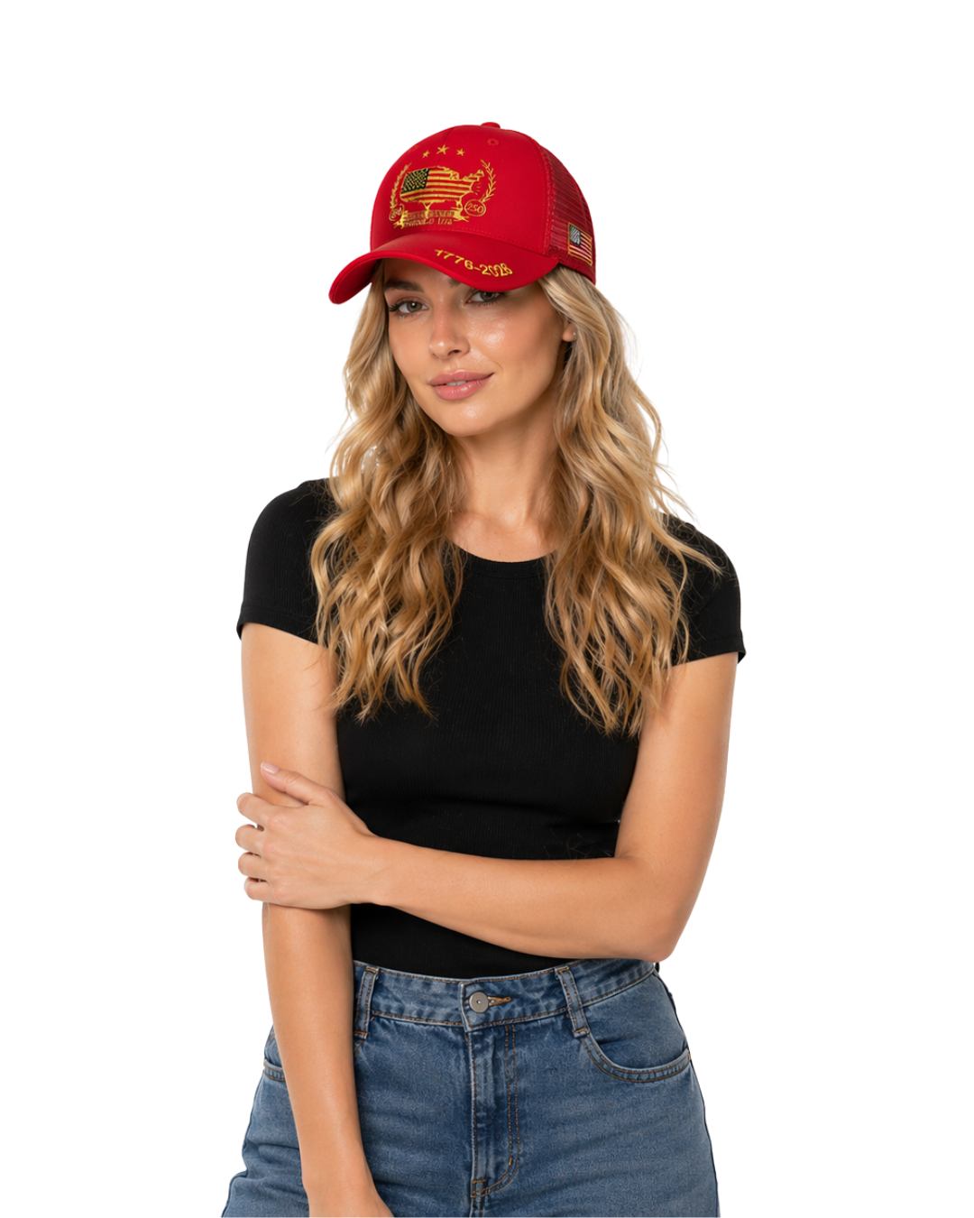 United States of America 250th Anniversary Adjustable Cap CAP alvinsisland.com Red One size
