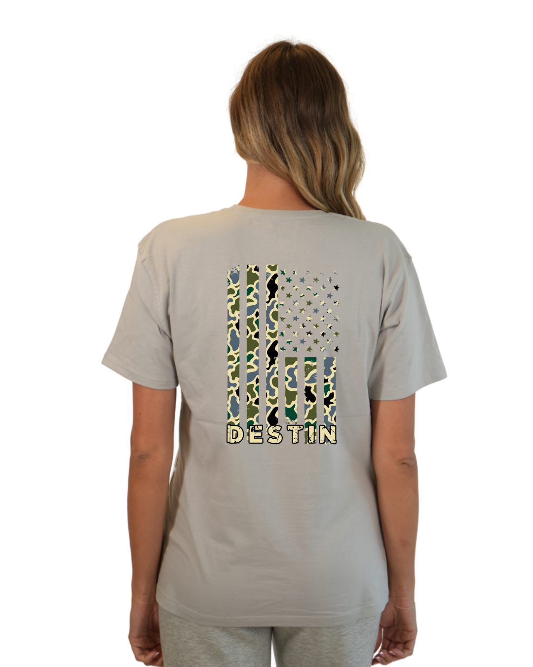 Destin American Flag T-Shirt – Camouflage Edition T-SHIRT alvinsisland.com