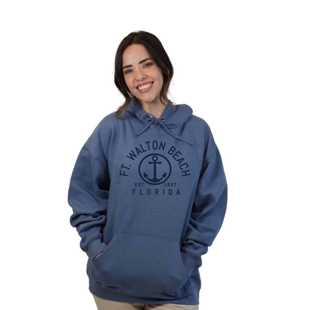 Ft. Walton Beach Pullover Hoodie Women with a Nautical Design Style 252