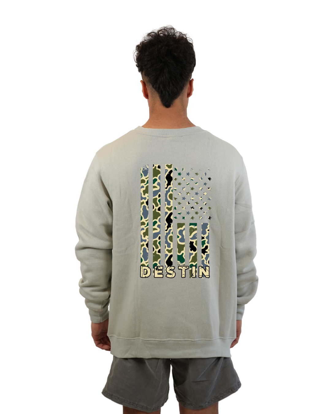 Destin Flag Men Crewneck – Camouflage Edition crewneck alvinsisland.com
