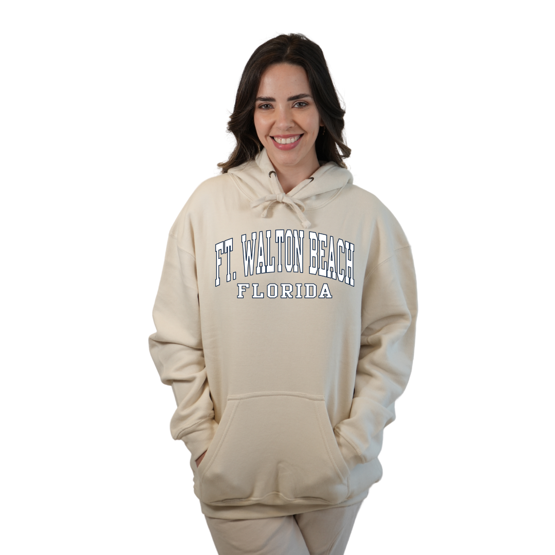 Ft. Walton Beach Pullover Hoodie Women with a City Name White design Style 252