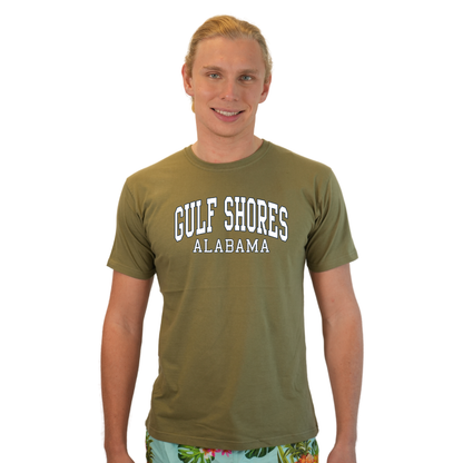 Gulf Shores Alabama Combed Cotton Men T-Shirt with White City Name Style CC1000