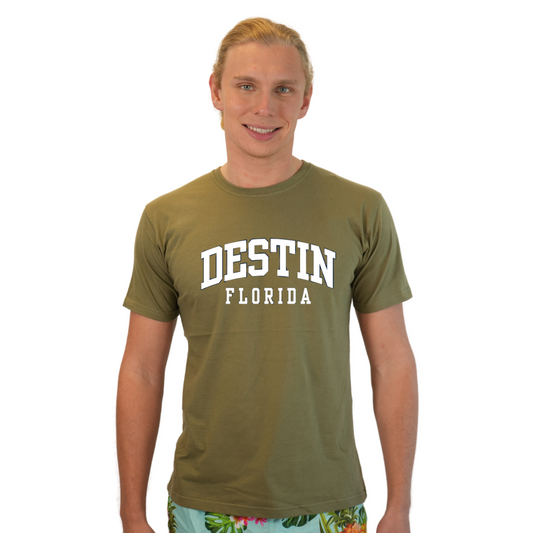 Destin Florida Combed Cotton Men T-Shirt with a Front Destin Design Style CC1000