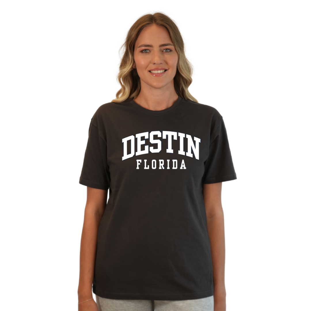 Destin Florida Combed Cotton Women T-Shirt with a Front Destin Design Style CC1000