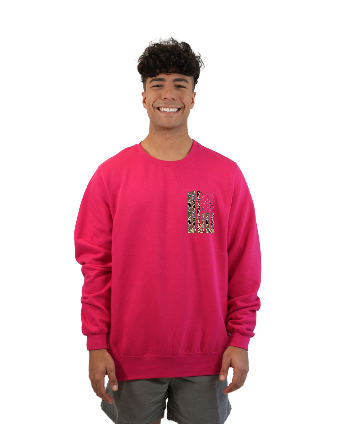 Santa Rosa Flag Men  Crewneck – Camouflage Edition