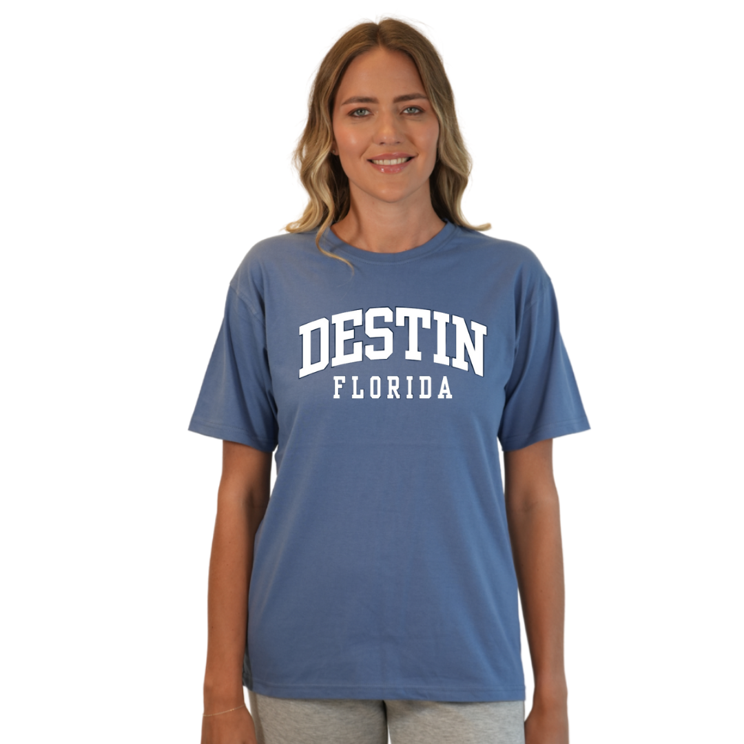 Destin Florida Combed Cotton Women T-Shirt with a Front Destin Design Style CC1000