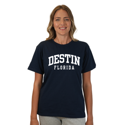 Destin Florida Combed Cotton Women T-Shirt with a Front Destin Design Style CC1000