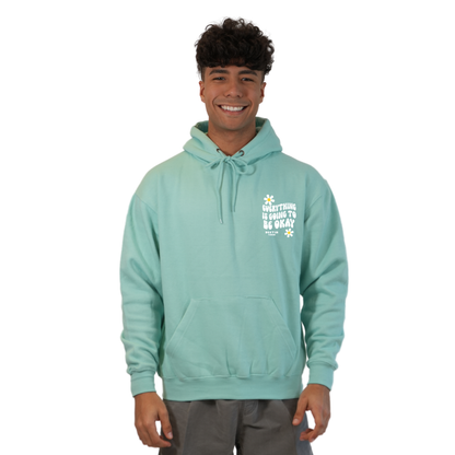 Destin Florida Pullover Hoodie Men with front "Everything is going to be Okay" design and the same back big design Styl 252