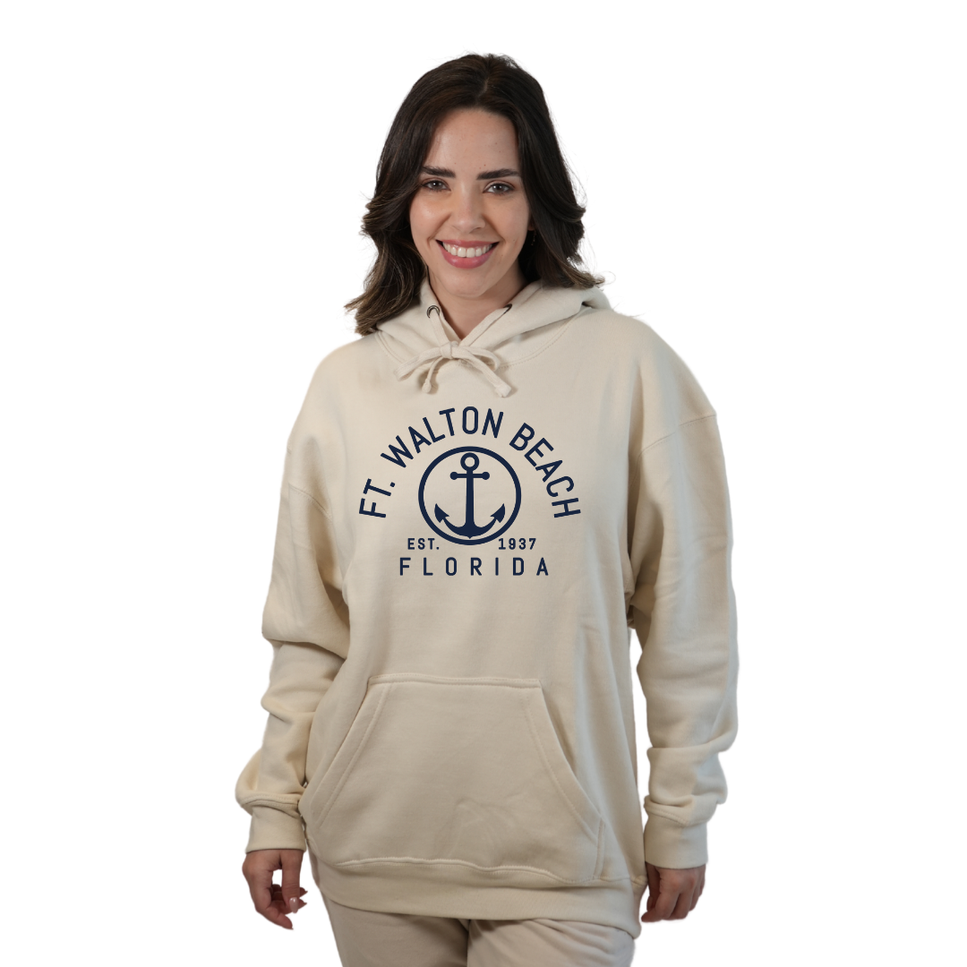 Ft. Walton Beach Pullover Hoodie Women with a Nautical Design Style 252