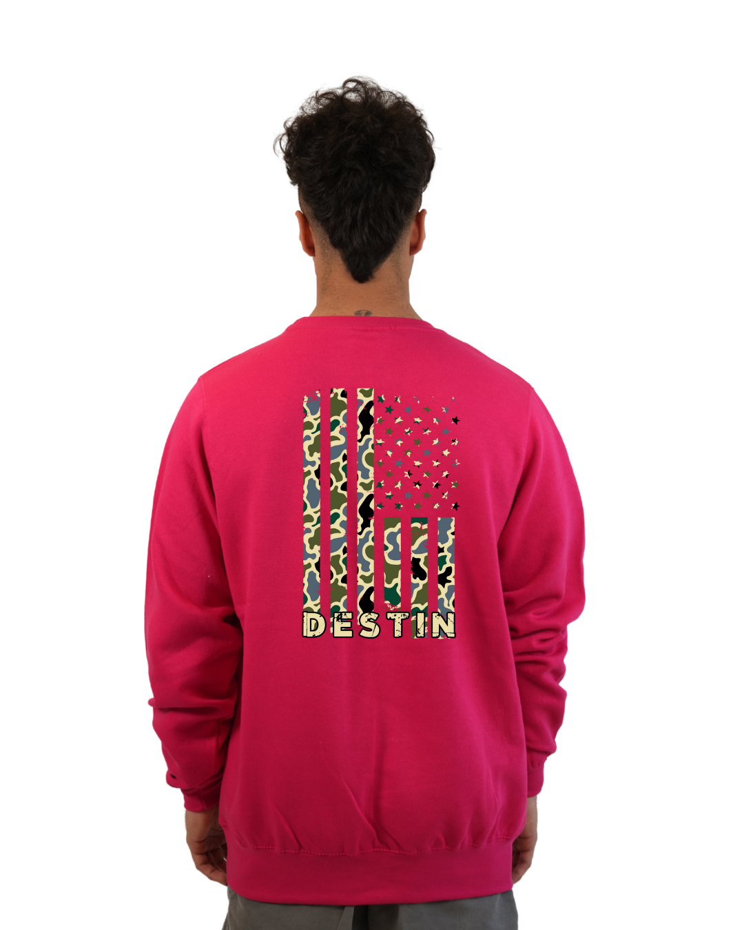 Destin Flag Men Crewneck – Camouflage Edition crewneck alvinsisland.com