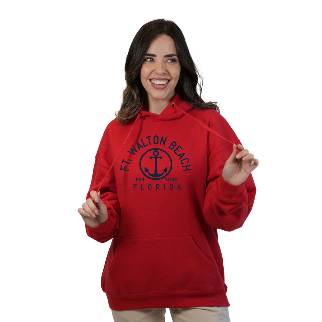 Ft. Walton Beach Pullover Hoodie Women with a Nautical Design Style 252