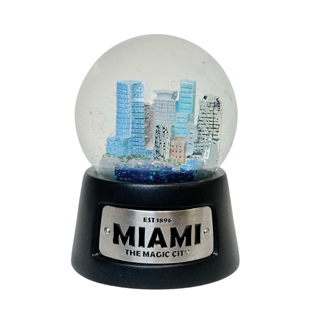 Miami Skyline Water Globe Souvenir