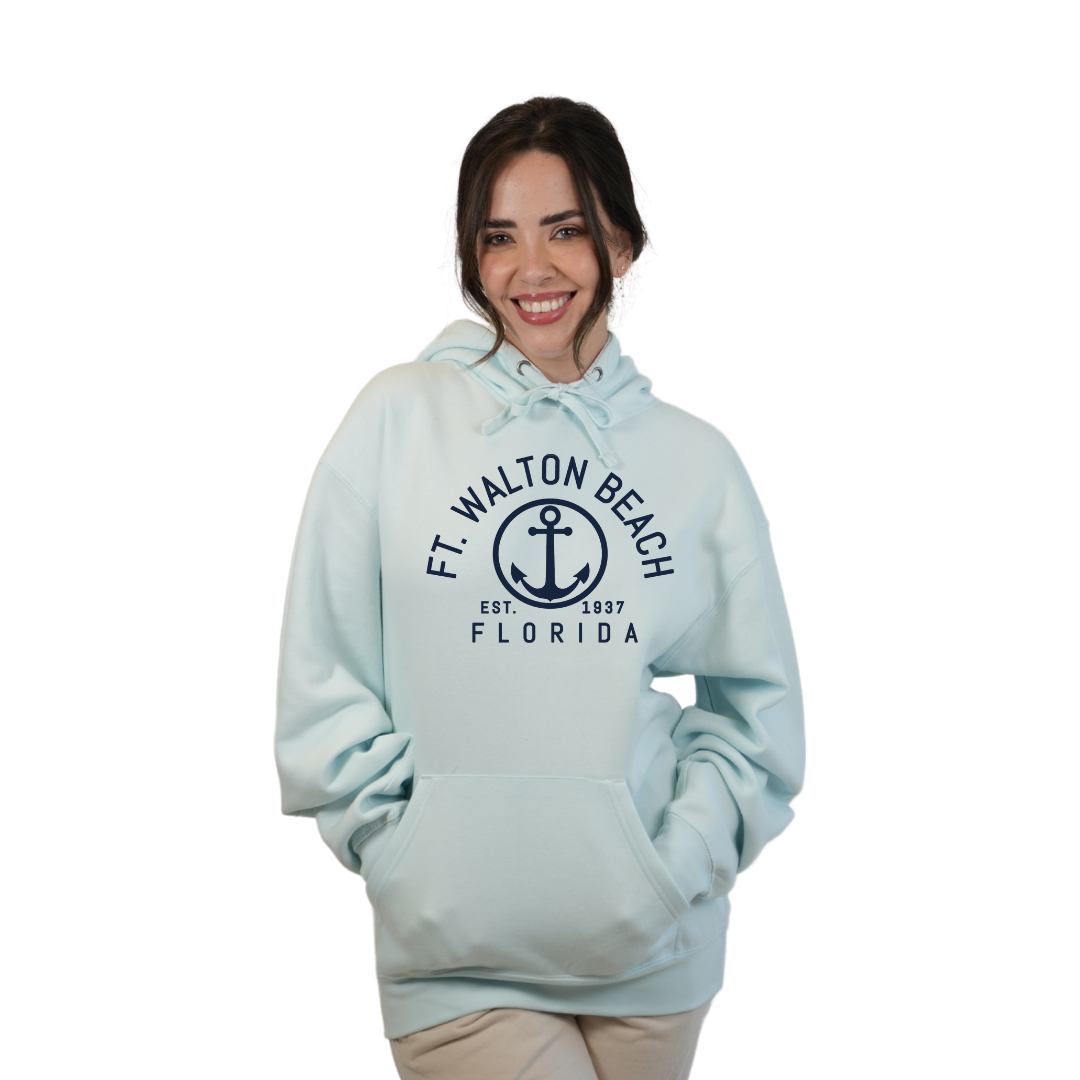 Ft. Walton Beach Pullover Hoodie Women with a Nautical Design Style 252