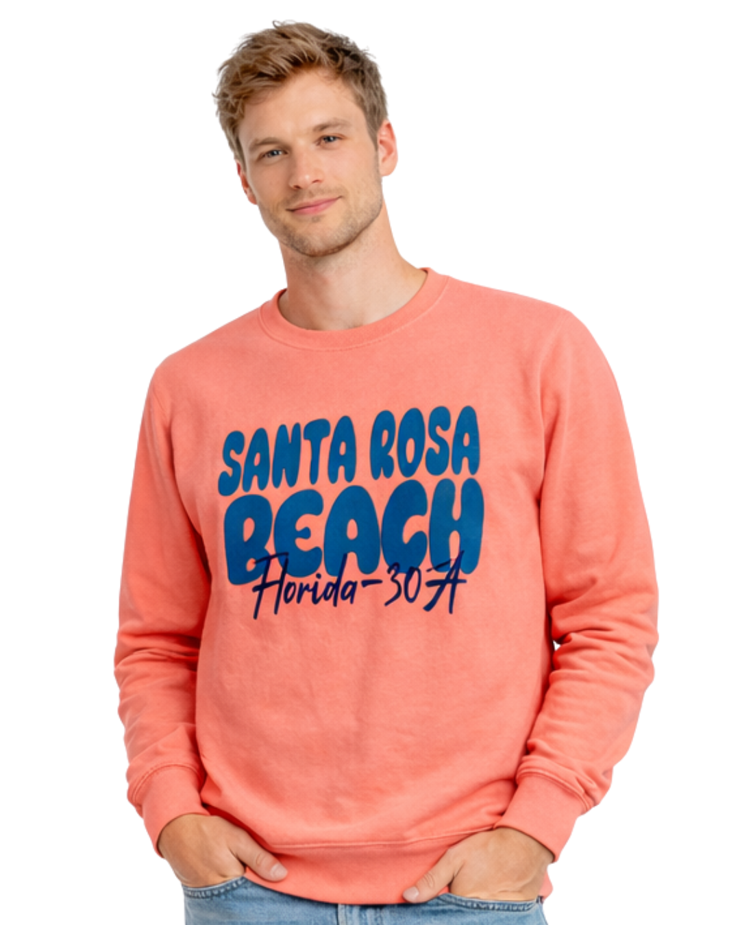 Santa Rosa Beach, Fl City Name Crewneck Style AI067C crewneck alvinsisland.com Neon Punch S