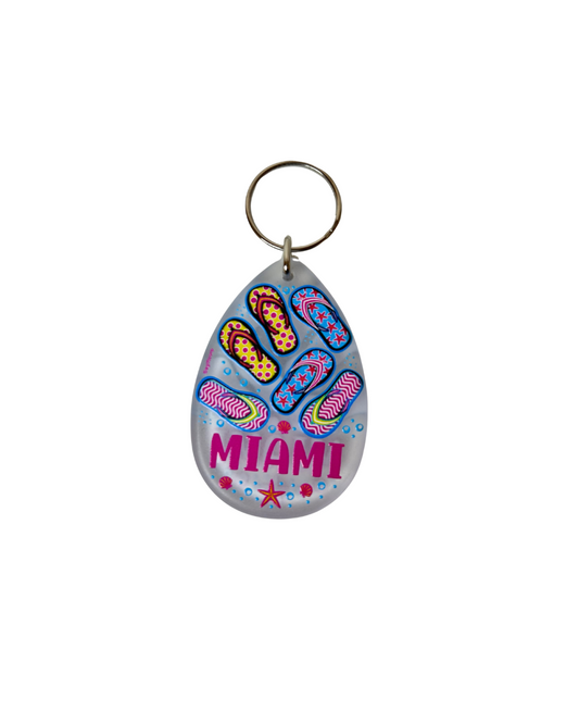 Miami Beach, Fl Flip Flop Design Keychain souvenirs alvinsisland.com
