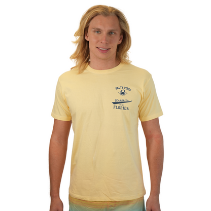 Destin Florida Combed Cotton Men T-Shirt with a Front Pocket Design and back "Salty Vibes Crab" Design Style CC1000